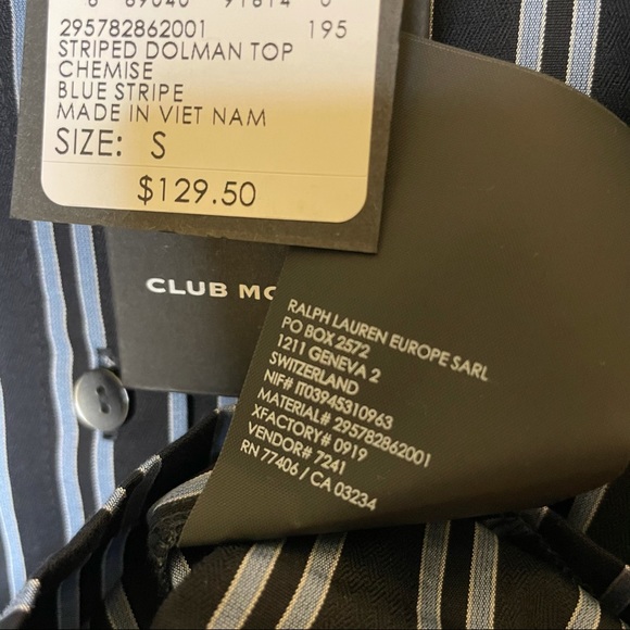 Club Monaco Striped Dolman Striped Button Down Top - Picture 8 of 8